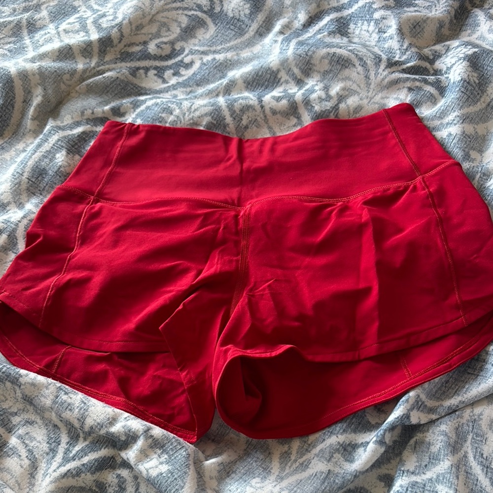 lululemon athletica Vibrant Red Athletic Shorts